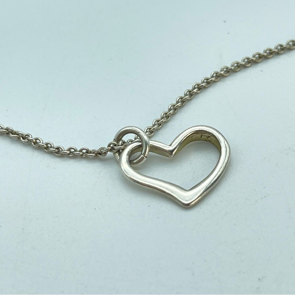 Sterling Silver Floating Open Heart Charm Pendant Necklace | 925 Jewelry Gift